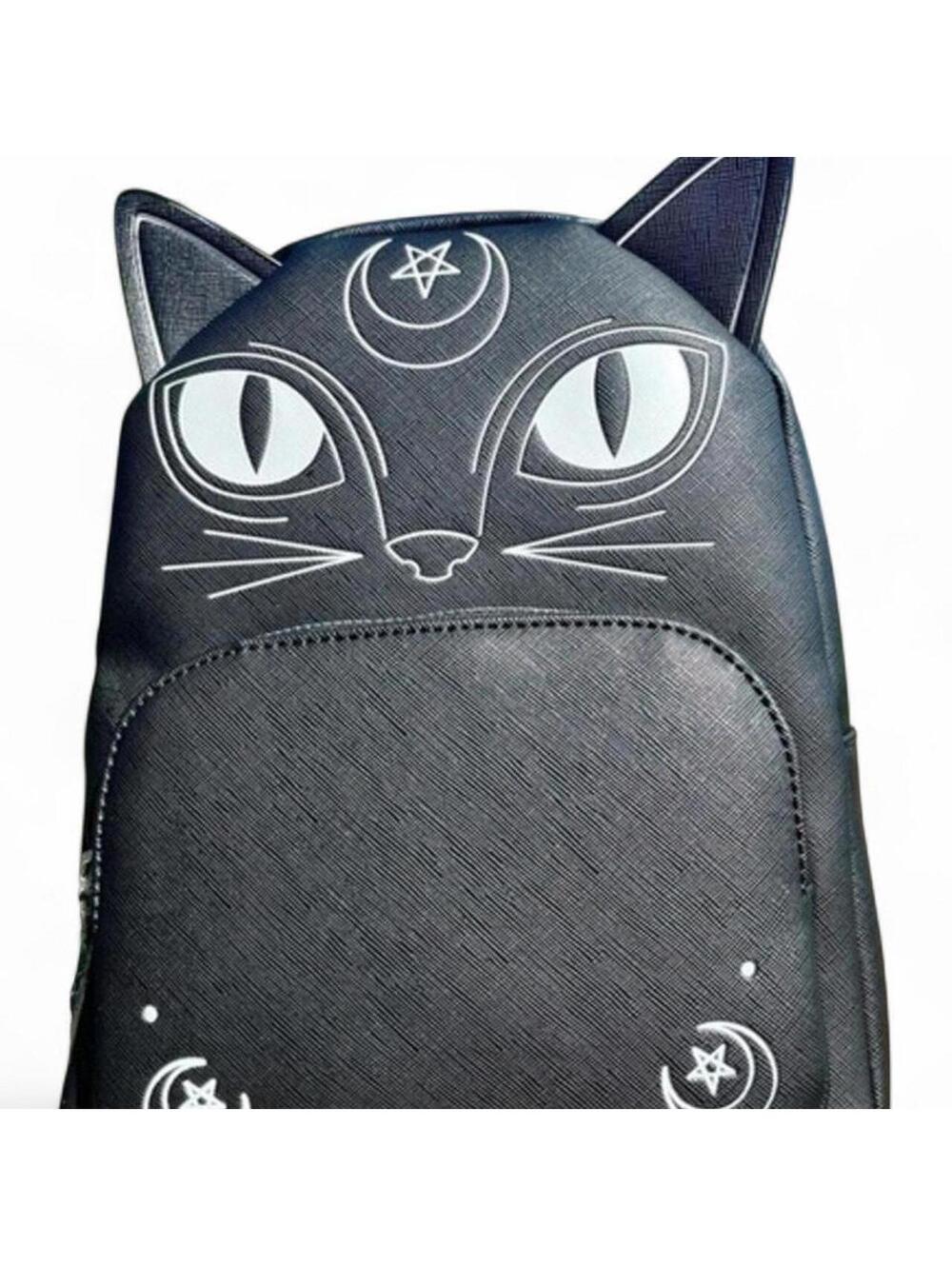 Mad Engine Witch Cat Pentagram Design Back Pack NWT